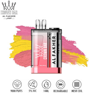 Al Fakher Crown Bar 9000 - Two Apple 💨 ‣ Only 15€👍